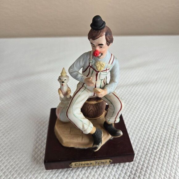 Vintage Circus Time Musical Clown Figurine Figure Dancing Dog 6" - Picture 2 of 6